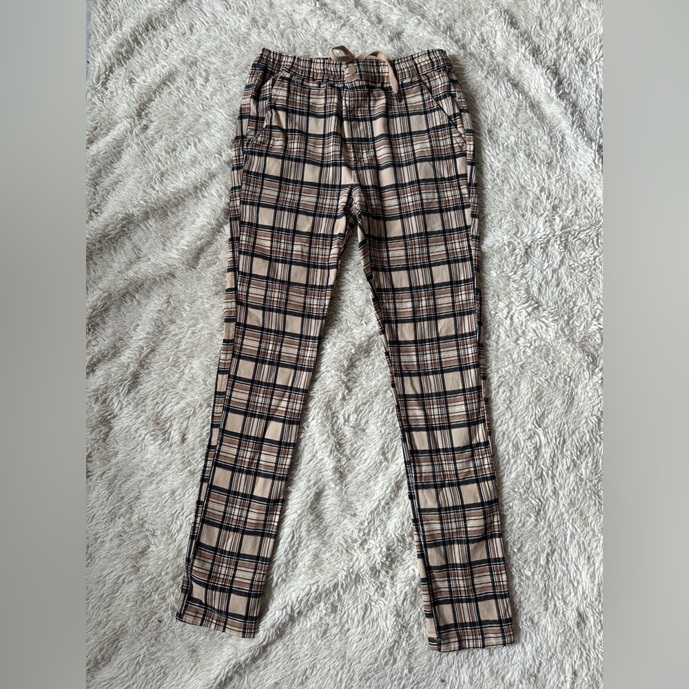 - Urban Outfitters Womens Size Small Brown Tan Plaid Tapered Skinny Pant s…